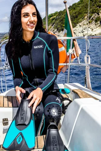 Vista 6 de SEAC ITA, ligeras y potentes aletas cortas de natación y snorkel para adultos y niños