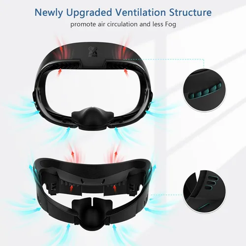 Vista 4 de AMVR Face Cover Pad Facial Interface Compatible with MetaOculus Quest 3 Accessories, with Soft PU Face Cushion Pad Replacement for Quest 3 and