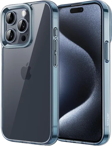 Vista 10 de JETech - Funda para iPhone 15 Pro de 6.1 pulgadas, cubierta a prueba de golpes sin amarillamiento, parte trasera transparente antiarañazos (negro)