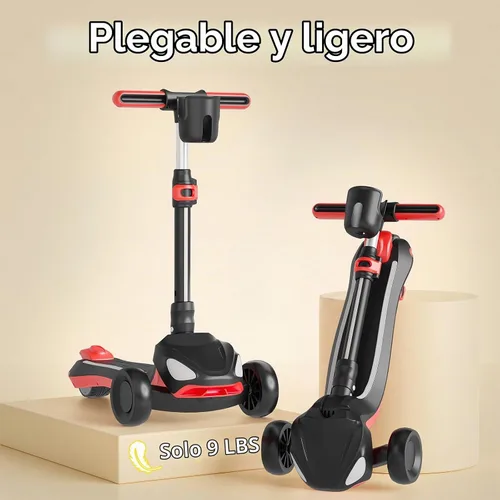 Vista 2 de SIMATE Electric Scooter for Kids Ages 3+, 3 Wheel Balance Scooter, 3 Adjustable Heights, Foldable & LED Display & Thumb Throttle, Long