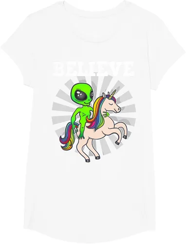 Vista 26 de Believe Space Alien Riding Unicorn - Camiseta de regalo divertida, Negro, S