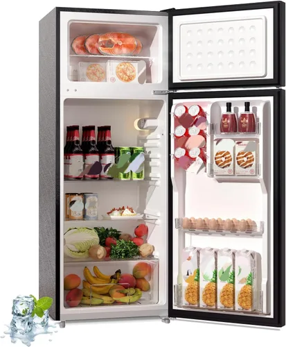 Vista 2 de BANGSON 7.7 Cu.Ft Refrigerator with Top Freezer Apartment Size Black Fridge for Small Spaces, Office, Energy Saving, Low Noise, Adjustable
