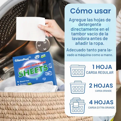 Vista 7 de 200 hojas de detergente ecológico para ropa sucia, aroma fresco, para el hogar, viajes, apartamento/dormitorio, tiras de detergente para ropa sin