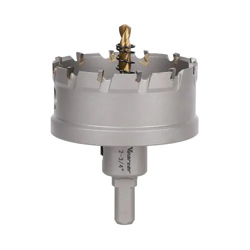 Vista 49 de Sierra perforadora de carburo de 1-1/2 pulgadas (1.496 in) para metal duro, cortador de agujeros con punta de carburo de tungsteno con broca piloto