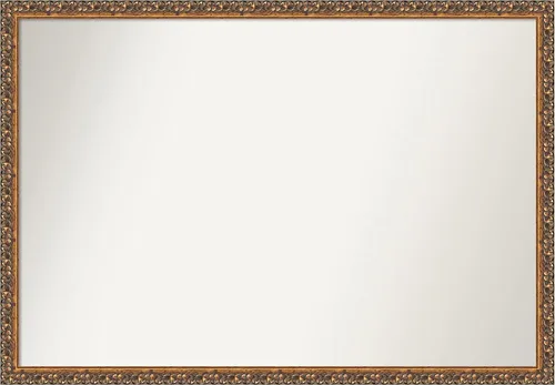 Vista 13 de Amanti Art Espejo de baño de bronce para sobre fregadero, 29 x 19 pulgadas, espejo rectangular de bronce antiguo, marco de madera tradicional