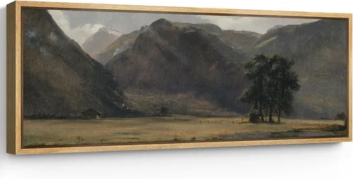 Vista 15 de SIGNFORD Lienzo enmarcado extragrande para pared, diseño de flores silvestres, paisaje, campo escénico con flores florecientes, ilustraciones