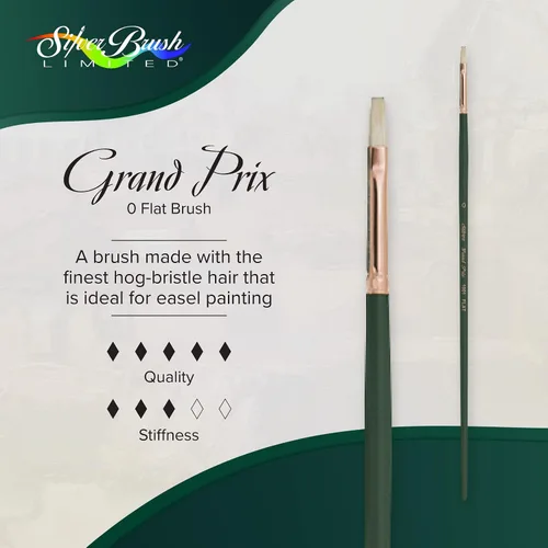 Vista 2 de Silver Brush Limited Grand Prix - Pincel plano al óleo, tamaño 0, mango