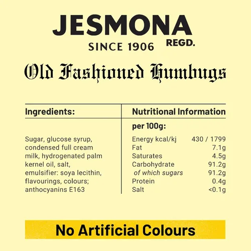 Vista 2 de Jesmona Old Fashioned Mint Humbugs - Lata de dulces duros ingleses con centro de caramelo, lata de regalo de dulces duros británicos resellables