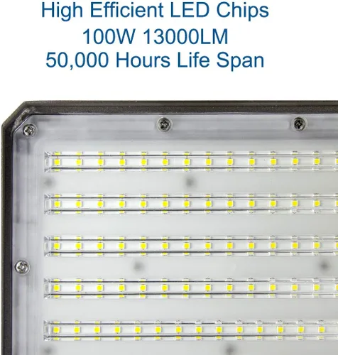 Vista 3 de DAKASON Paquete de 2 focos LED de 100 W para exteriores, fotocélula del atardecer al amanecer, montaje ajustable para nudillos, 13000 lm 5000 K