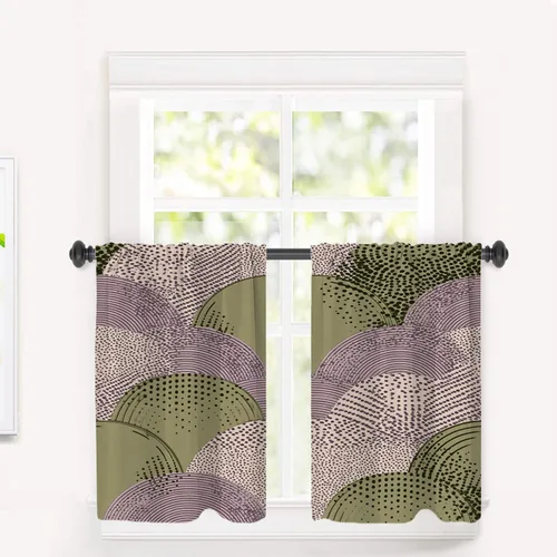 Vista 58 de Maritime Ocean Blackout Tier Curtains, Anchors Nautical Art Half Window Drapes for Kitchen with Rod Pocket,Room Darkening 2 Pack 26X24 Inches