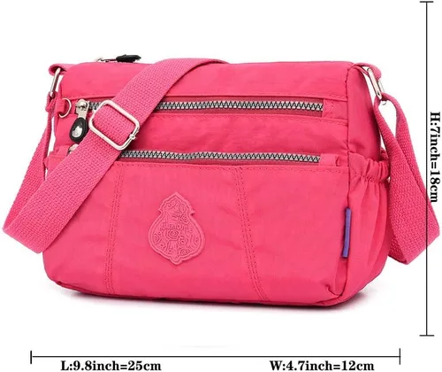 Vista 7 de MINTEGRA Bolso de hombro para mujer, bolso cruzado impermeable, bolso de viaje de nailon ligero
