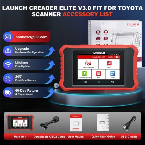 Vista 7 de Herramienta de escaneo bidireccional LAUNCH Creader Elite V3.0 para Toyota