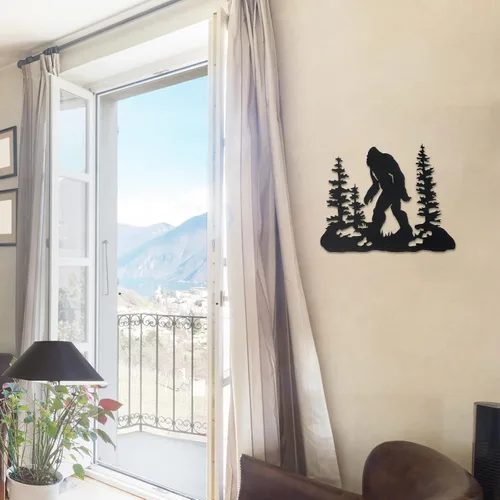Vista 5 de Demissle Bigfoot Sasquatch Regalo Decoración Bigfoot Arte de Pared Big Foot Letrero Regalo para Hombres 15.7 x 11 Pulgadas Letrero de Metal