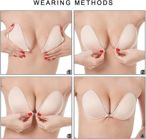Vista 7 de MITALOO Adhesive Bra Invisible Sticky Strapless Push up Backless Reusable Silicone Covering Nipple Bras
