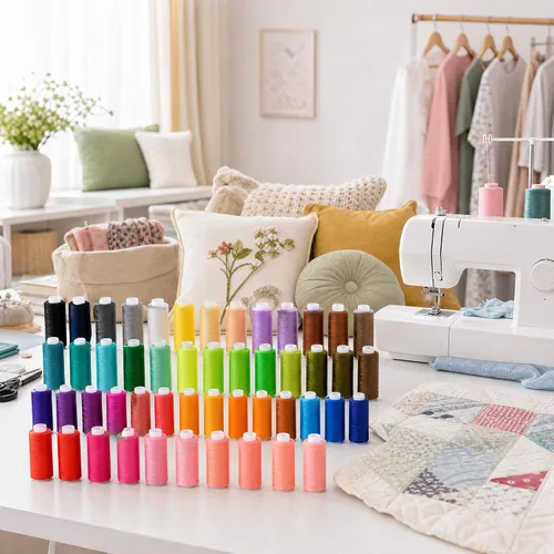 Vista 7 de Kit de hilo de coser de 100 piezas, hilo de poliéster multiusos de 100
