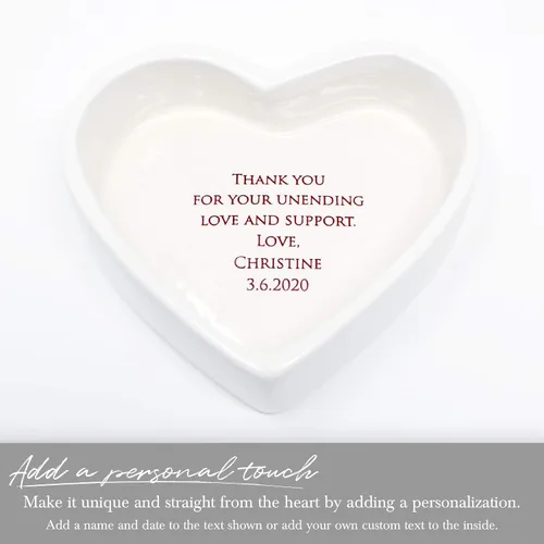 Vista 5 de Personalized Stepmother of the Bride Gift or Stepmother of the Groom Gift, Handmade Ceramic Heart Keepsake Box with Custom Text - You didn’t give me