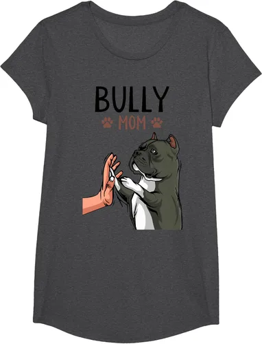 Vista 45 de American Bully Mom Cute Dog Mama Camiseta divertida para mujer, Blanco, S