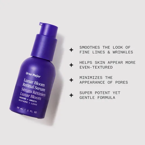 Vista 2 de Ursa Major Lunar Bloom - Suero retinal Hidratante facial potente y suave Líneas finas suaves y arrugas Vegano y libre de crueldad Para todo