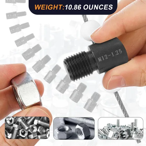 Vista 6 de Comprobador de roscas de tuercas y pernos, 26 calibres macho/hembra, 14 pulgadas y 12 métricas para comprobar rápidamente tuercas y pernos