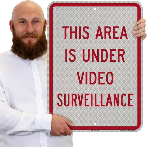 Vista 2 de SmartSign Letrero con texto en inglés "This Area Is Under Video Surveillance" Aluminio reflectante de grado de alta intensidad 3M de 18 x 24