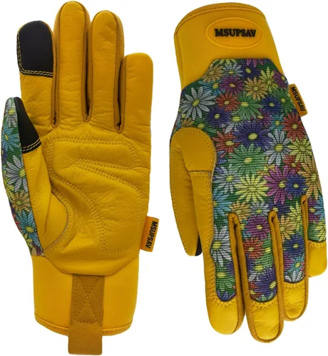 Vista 38 de Guantes de jardinería a prueba de espinas y resistentes a pinchazos con agarre, guante de jardín para mujer, regalos de cuero para trabajo