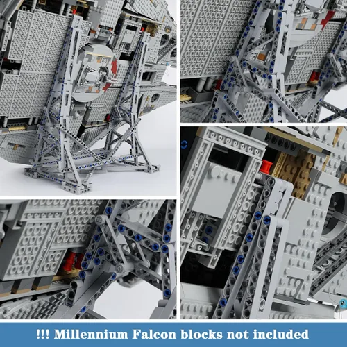 Vista 3 de Kyglaring Soporte de exhibición vertical para Lego Ultimate Millennium Falcon 75192, juego de modelos de bloques de construcción, kit