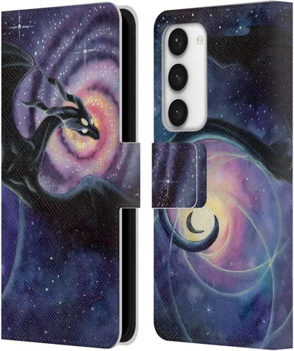 Vista 163 de Head Case Designs Officially Licensed Carla Morrow Galactic Entrancement Dragons Leather Wallet Case Compatible with Samsung Galaxy A07 4G