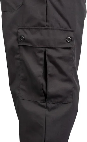 Vista 5 de KNG Black Baggy Cargo Chef Pants for Men and Women Drawstring Waist