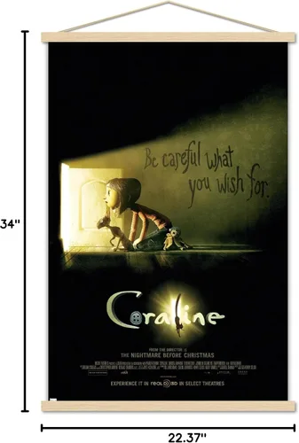 Vista 7 de Trends International Coraline - Póster de pared de una hoja con texto en inglés «Be Careful», 22.37 x 34.00 pulgadas, paquete de impresión prémium