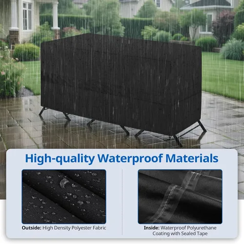 Vista 3 de SunPatio Bistro - Juego de funda impermeable, para patio al aire libre, juego de muebles de 3 piezas con ventilación de aire, resistente a los rayos