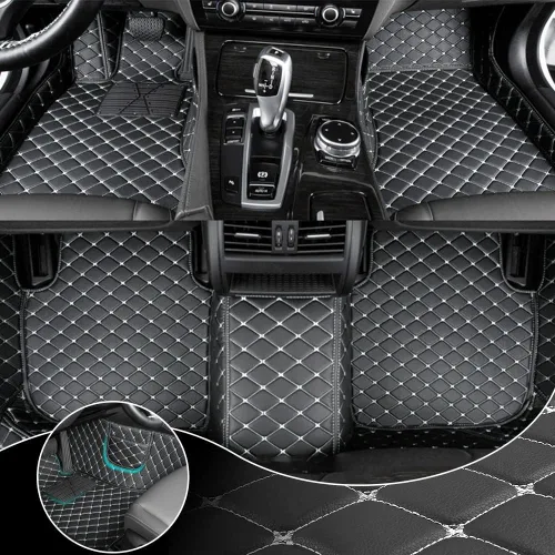Vista 10 de Alfombrillas personalizadas para Toyota 4Runner 1988-2023, de cuero de lujo, impermeables, antideslizantes, cobertura completa, revestimientos Beige