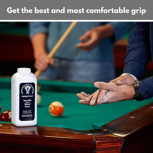 Vista 3 de Silver Cup Billiard/Pool Premium Powder Hand Chalk, botella agitadora de 8 onzas, color blanco
