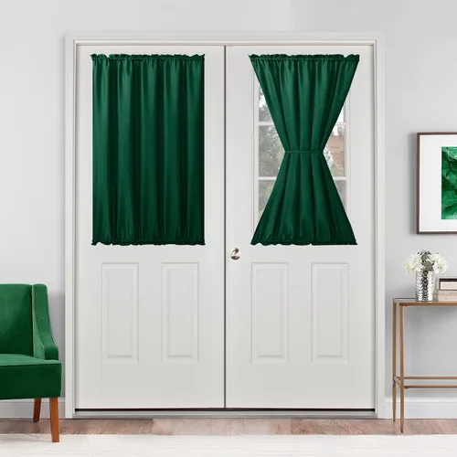 Vista 49 de Cortinas para puerta francesa, color aguamarina, 24 pulgadas de ancho x 40 pulgadas de largo, 1 panel Bolsillo para barra, semitransparente