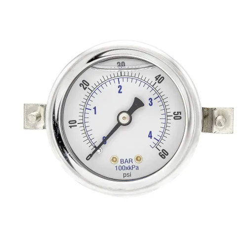 Vista 11 de PIC Gauges 203L-204M Medidor de presión relleno de glicerina con abrazadera en U con carcasa SS/bisel, internos de latón, lente de PC, dial de 2
