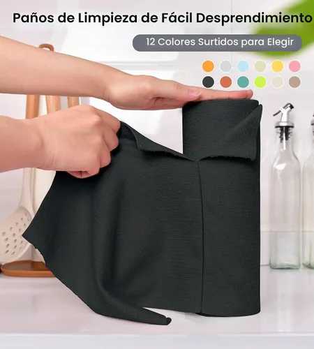 Vista 5 de KitchLife Rollo de Paño de Limpieza de Microfibra - Toallas de Papel de Microfibra Reutilizables Desgarrables, Sin Pelusa, Lavables, 20 Hojas