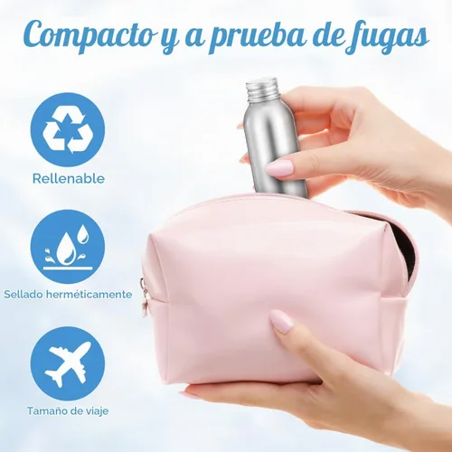 Vista 4 de Cabilock Juego de tapas de botella de aluminio de 3 botellas de aluminio recargables de 0.57 x 4.37 pulgadas con tapas de rosca a prueba de fugas