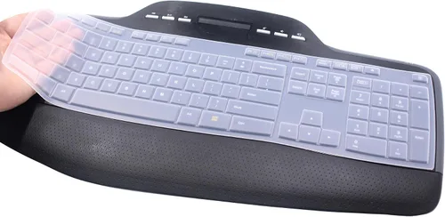Vista 17 de Funda de silicona para teclado de escritorio ultrafina, compatible con Logitech K120 y MK120 teclado USB con cable (azul degradado)