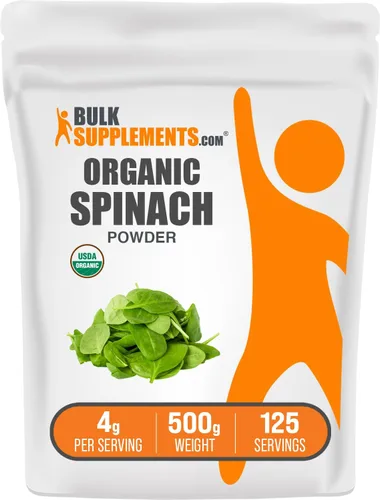 Vista 5 de BulkSupplements. com Polvo de espinacas orgánicas – Suplemento de hierbas, espinacas en polvo orgánico – Superalimento verde, vegano y sin gluten