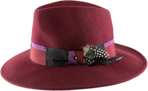 Vista 4 de B Couture Lior Wool Felt Fedora Hat Wide Brim