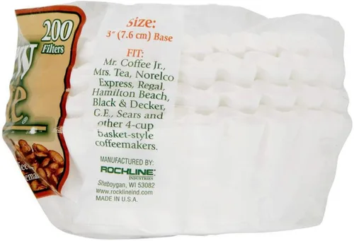Vista 2 de Filtros de canastilla desechables Brew Rite, para 4 tazas de café, 400 Ct