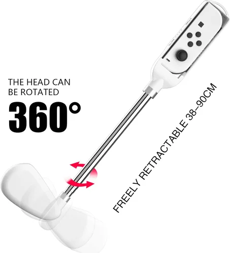 Vista 5 de Clubes de golf para Nintendo Switch Mario Golf Super Rush 2021, mango ajustable compatible con Mario Golf Switch - Blanco