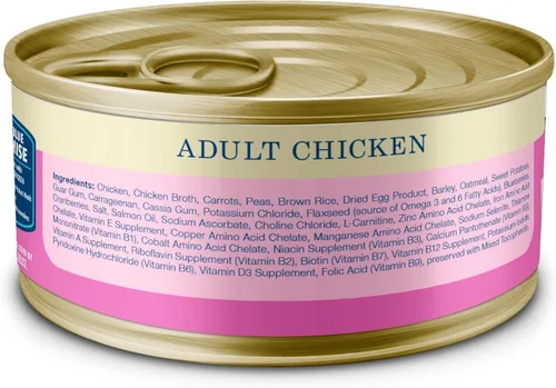 Vista 2 de Blue Buffalo Homestyle Recipe - Alimento húmedo natural para perros adultos de raza pequeña, pollo lata de 5.5 onzas (paquete de 24)
