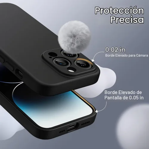Vista 6 de JETech Funda magnética de silicona para iPhone 14 Pro, color negro