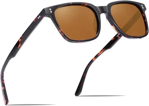 Vista 12 de CARFIA Gafas de sol polarizadas para hombre con protección UV400 Cool Man 1. Marco Tortuga Lente Gris