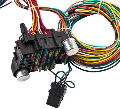 Vista 7 de Kit de arnés de cableado universal – 21 mazos de cableado de circuitos de color estándar kit de reemplazo para Chevy Mopar Hotrods Ratrods Ford