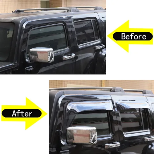 Vista 5 de Fit Hummer H3 - Protector de lluvia para ventana, visor de ventilación con cinta adhesiva, deflector de ventana lateral, viseras de ventilación