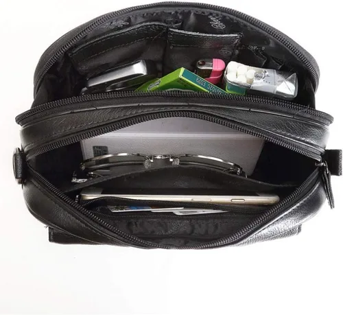 Vista 6 de Hebetag Cartera de cuero para hombre, organizador de muñeca