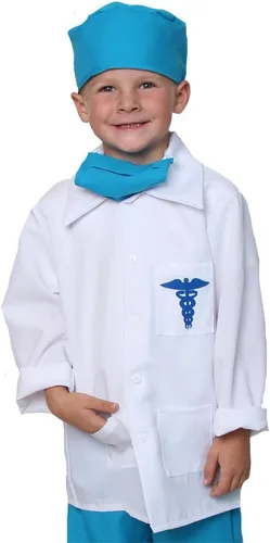Vista 7 de Disfraz de médico azul para niños Ropa quirúrgica para niños, abrigo de médico para niños, disfraz de médico, vestido de médico, abrigo de médico