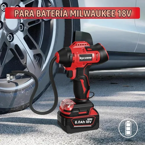 Vista 3 de Inflador de neumáticos de 160 PSI compatible con batería Milwaukee de 18 V