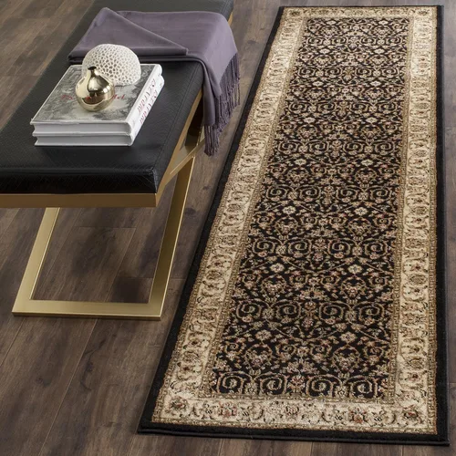 Vista 2 de SAFAVIEH Lyndhurst Collection - Alfombra de pasillo, 2 pies 3 pulgadas x 6 pies, color negro y marfil, diseño oriental tradicional, no desprende